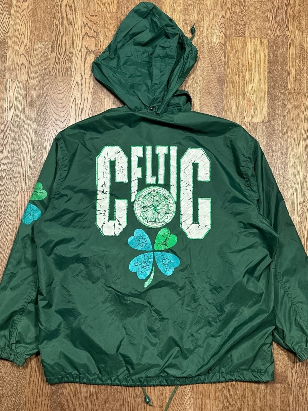 Vintage 90s Campri Celtic FC Scotland SPL Nylon Windbreaker Coach Jacket Mens M